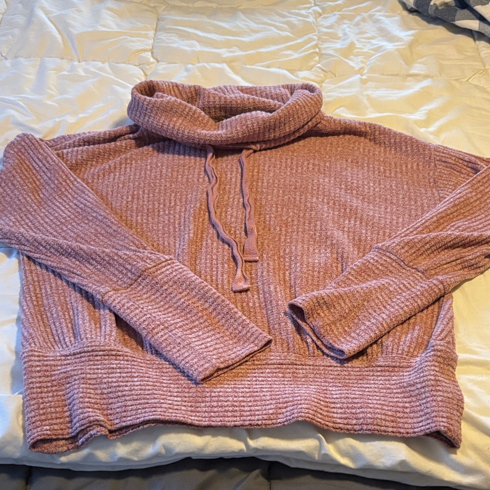 Cozy Mauve Ribbed Turtleneck Sweater